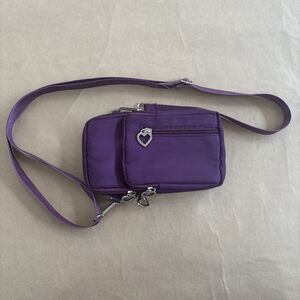 Crossbody bag Purple Cell Phone wallet Crossbody Strap And Belt Loop Fanny Pack